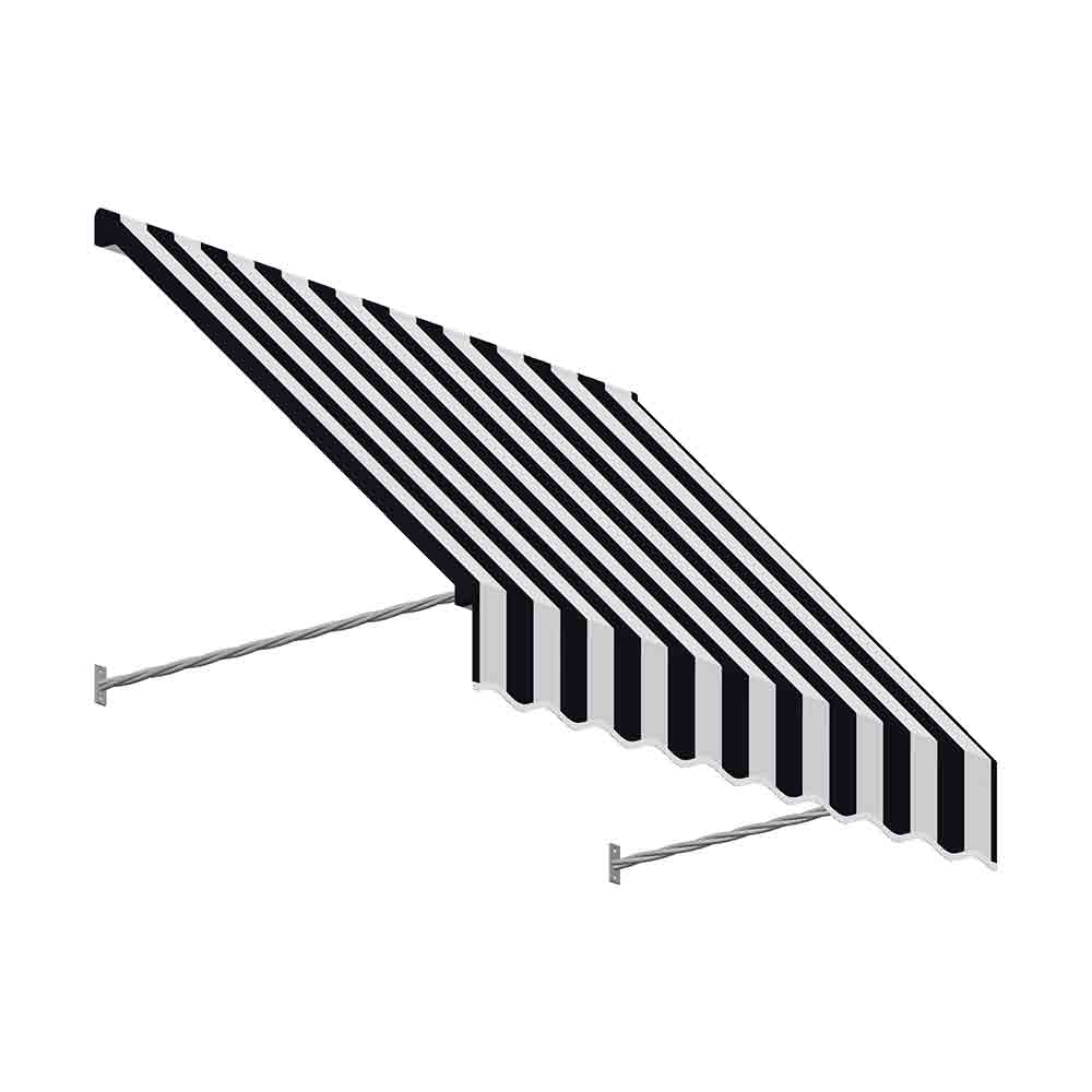 7.38 ft. Santa Fe Twisted Rope Arm Window & Entry Awning, Black & White - 31 x 24 in.