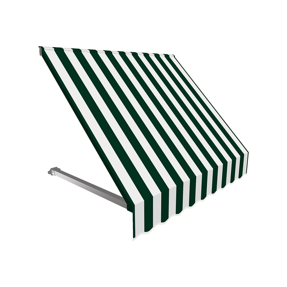 8.38 ft. Dallas Retro Window & Entry Awning, Forest Green & White - 16 x 30 in.