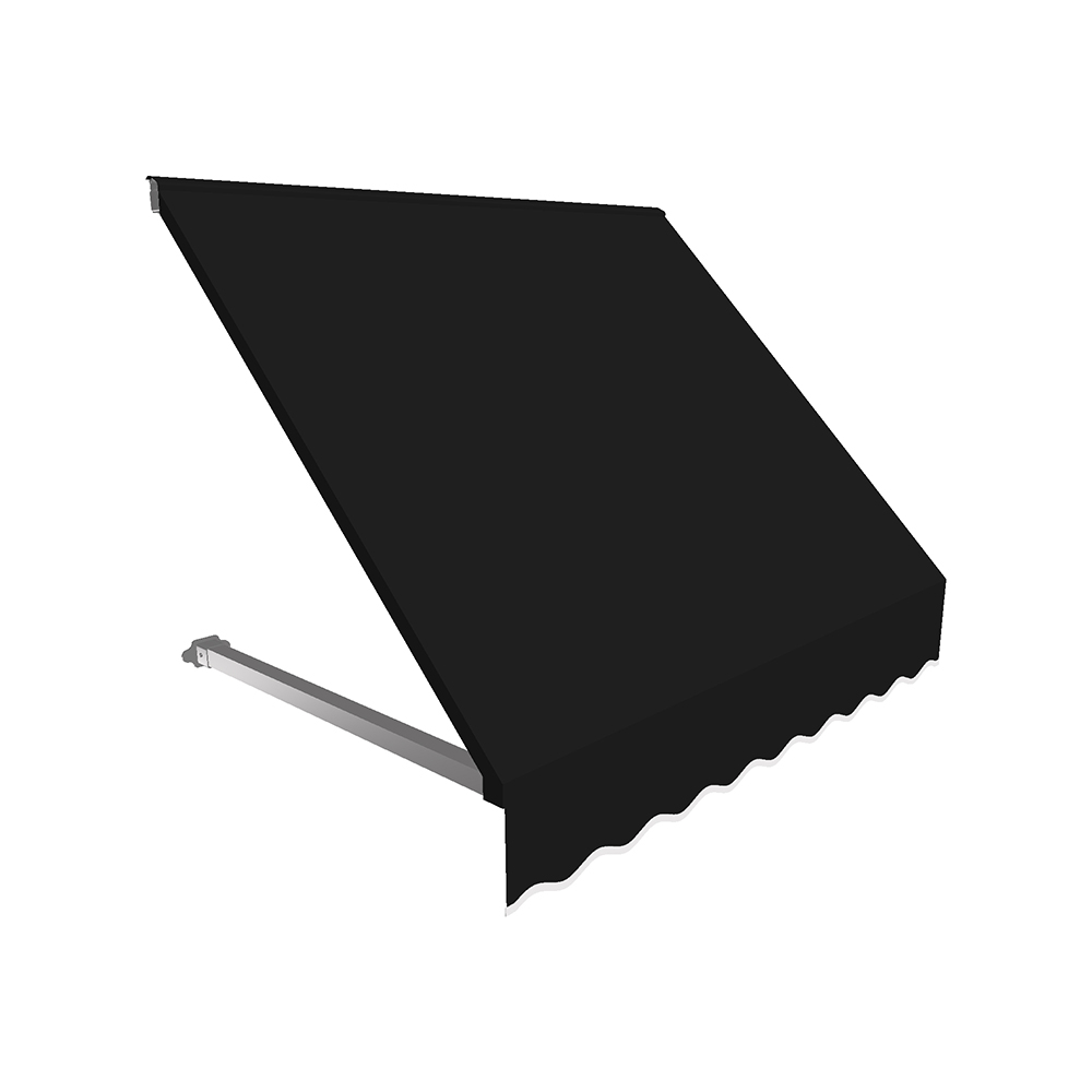 8.38 ft. Dallas Retro Window & Entry Awning, Black - 16 x 30 in.