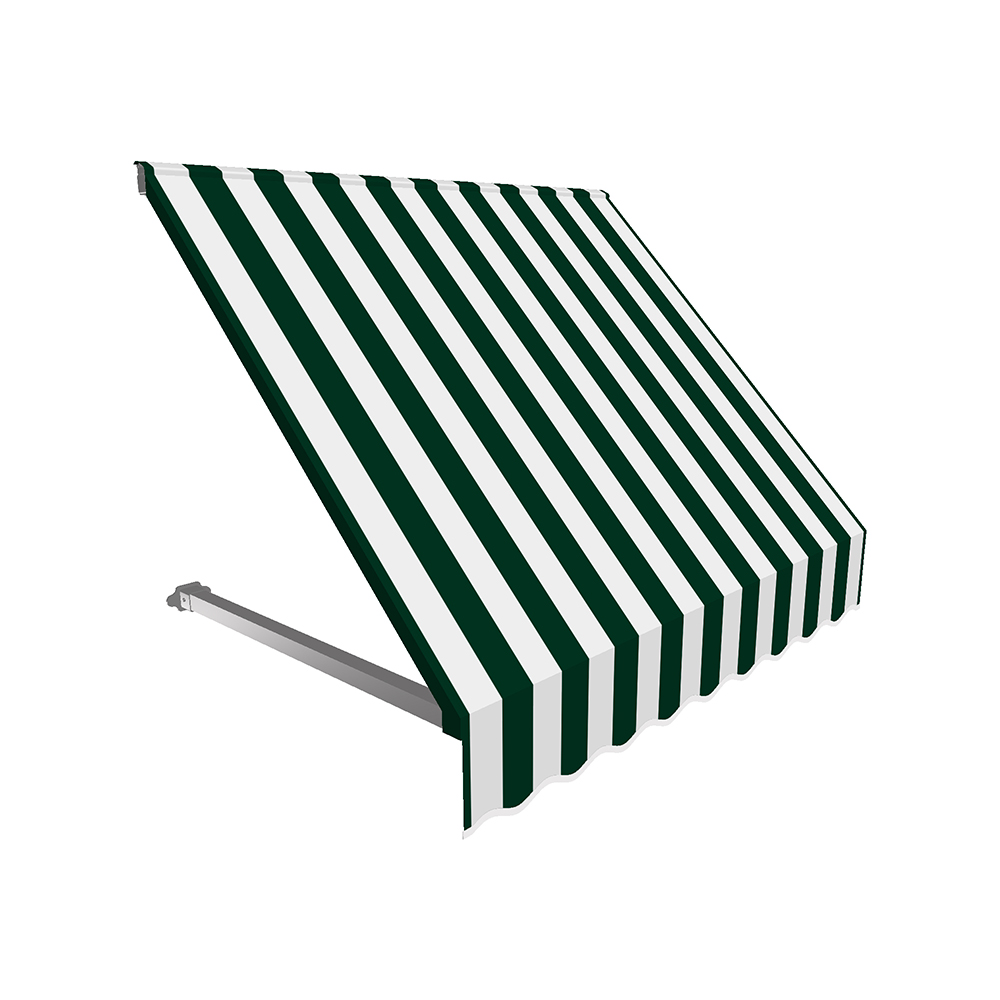 8.38 ft. Dallas Retro Window & Entry Awning, Forest Green & White - 18 x 36 in.