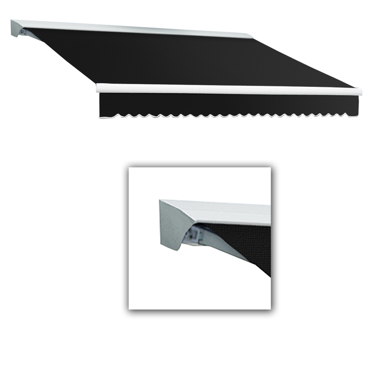 16 ft. Destin with Hood Right Motor & Remote Retractable Awning, Black - 120 in.