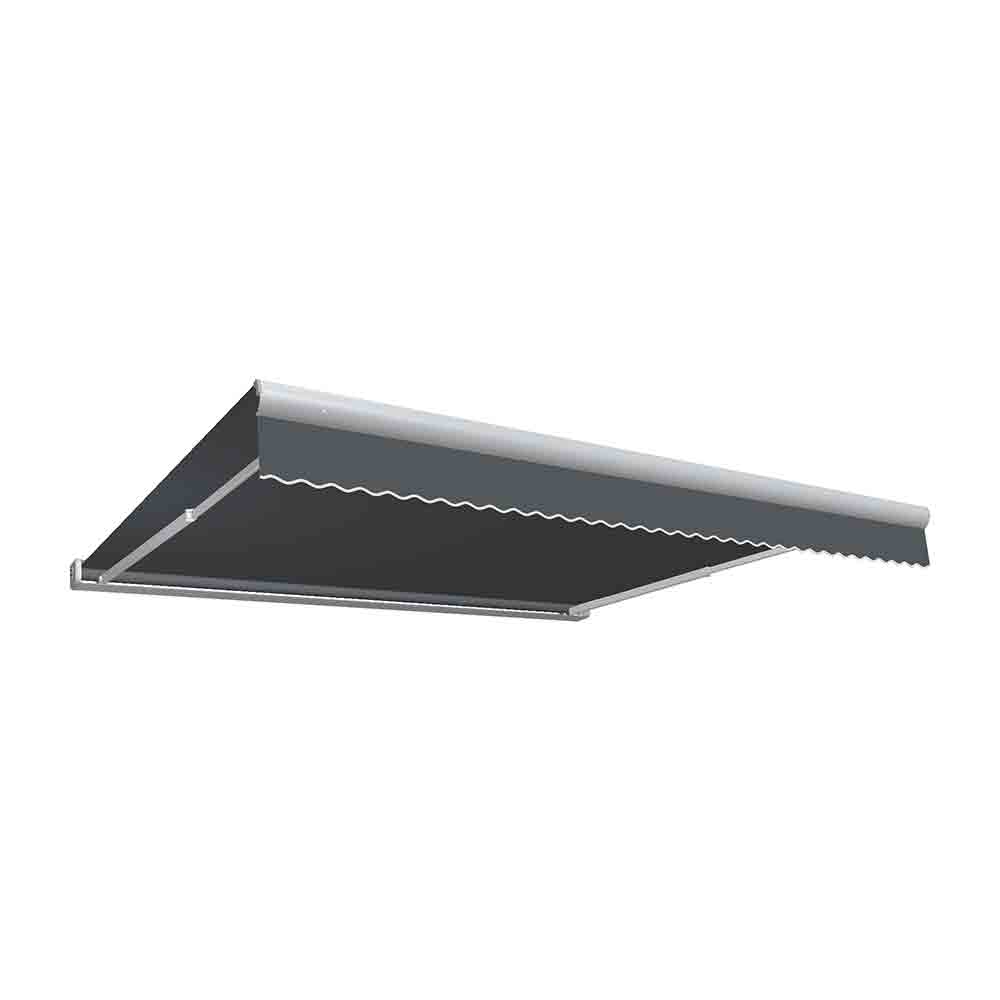 KWL12-US-GUN 12 ft. Key West Full Cassette Left Motor Retractable Awning, Gun Metal Gray - 120 in.