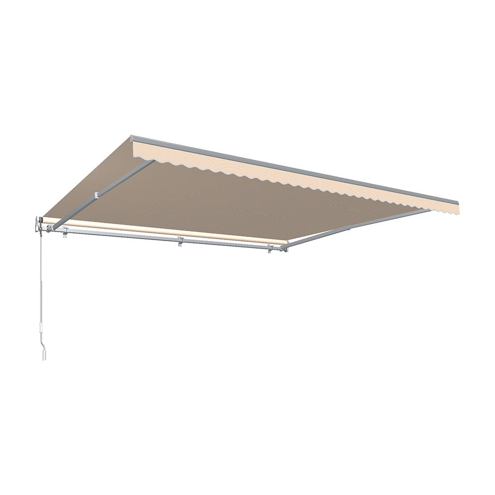 14 ft. Maui Left Motor & Remote Retractable Awning, Linen Pinstripe - 120 in.