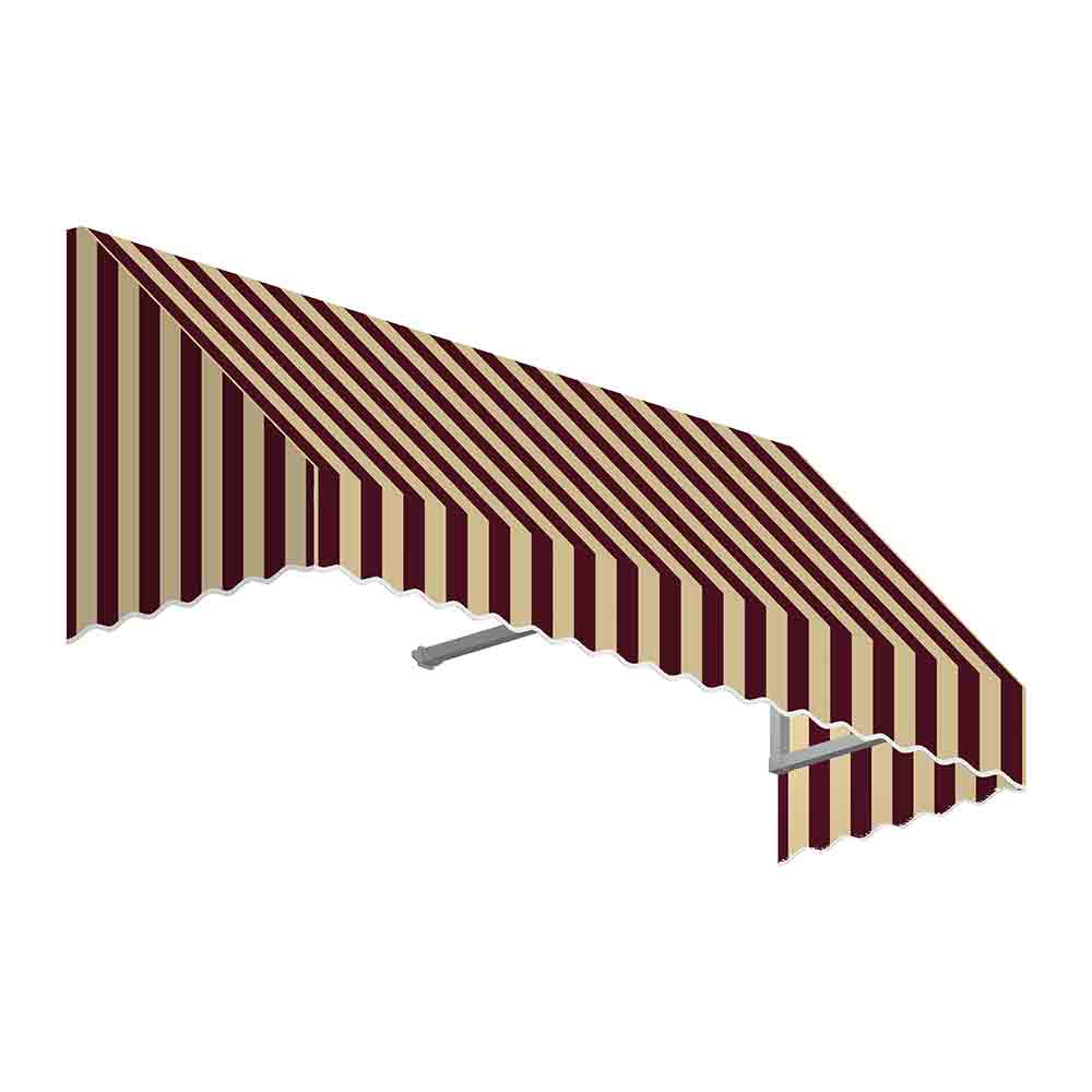 3.38 ft. San Francisco Window & Entry Awning, Burgundy & Tan - 16 x 30 in.