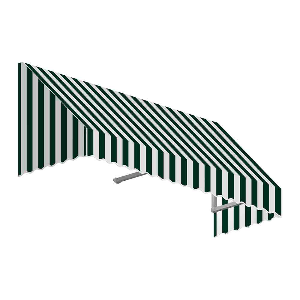 3.38 ft. San Francisco Window & Entry Awning, Forest Green & White - 24 x 36 in.