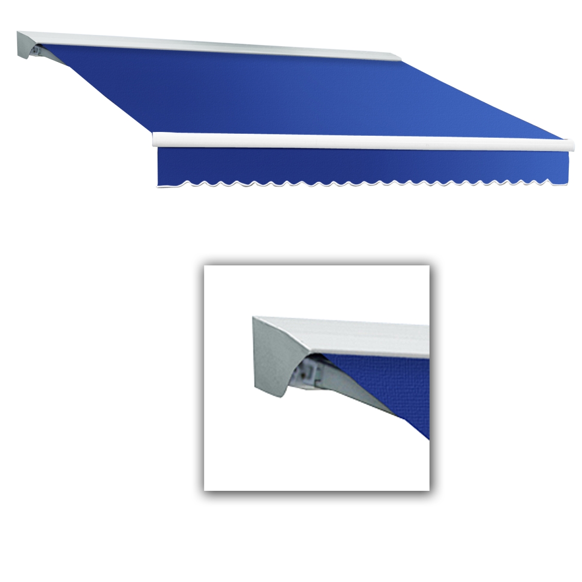 DTL24-US-BB 24 ft. Destin with Hood Left Motor & Remote Retractable Awning, Bright Blue - 120 in.