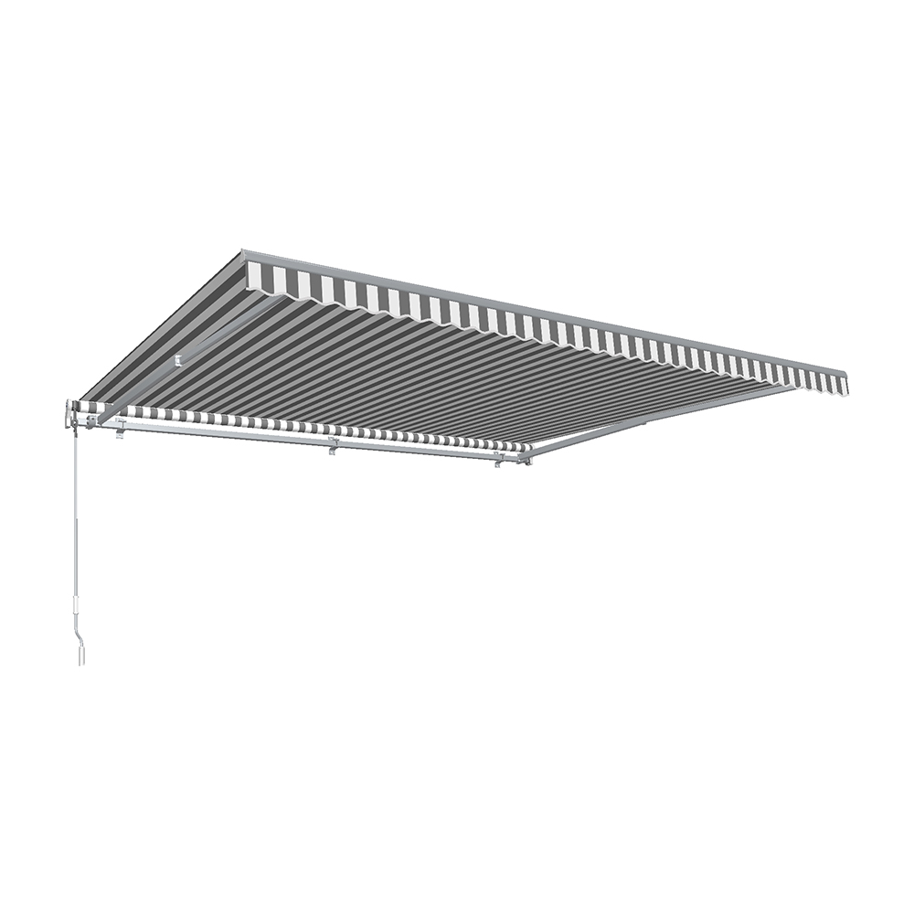 20 ft. Maui Left Motor & Remote Retractable Awning, Gray & White - 120 in.
