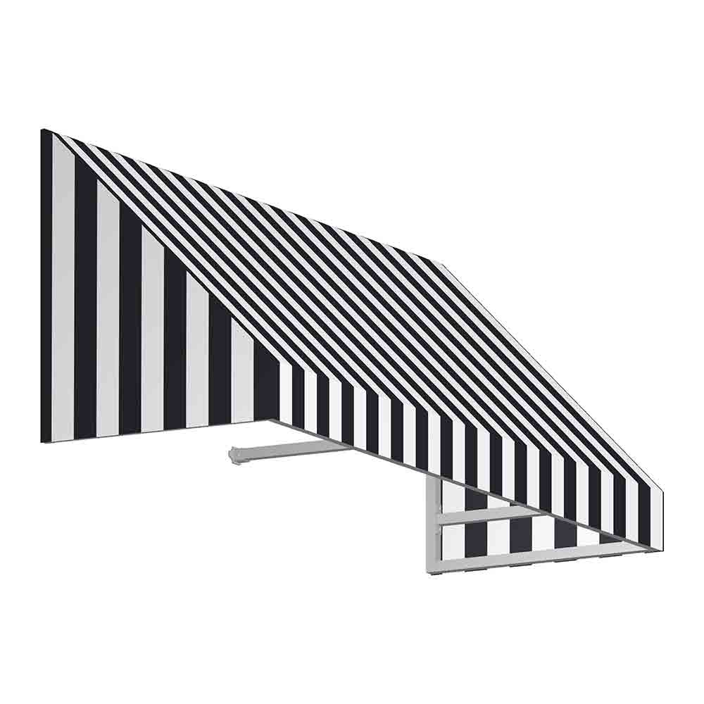 3.38 ft. New Yorker Window & Entry Awning, Black & White - 44 x 36 in.