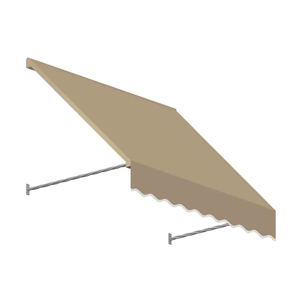 3.38 ft. Santa Fe Twisted Rope Arm Window & Entry Awning, Tan - 44 x 36 in.