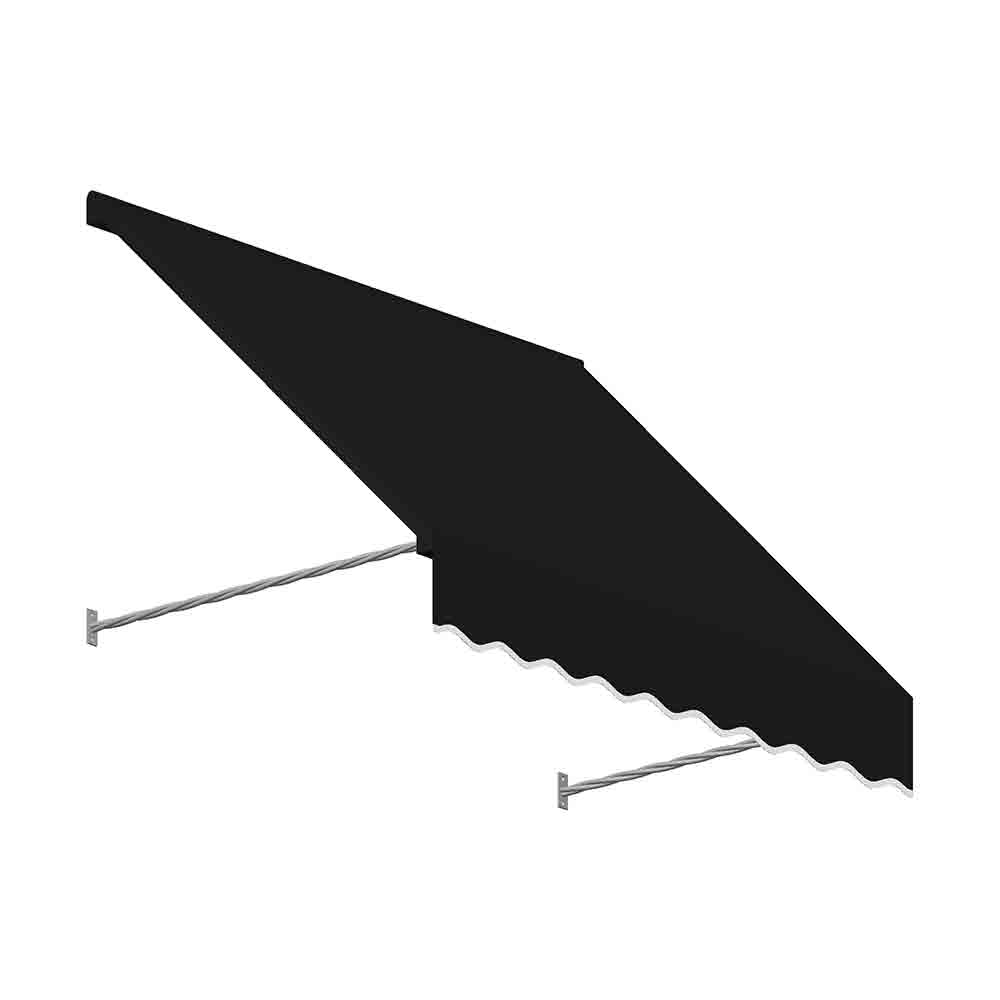 8.38 ft. Santa Fe Twisted Rope Arm Window & Entry Awning, Black - 31 x 24 in.