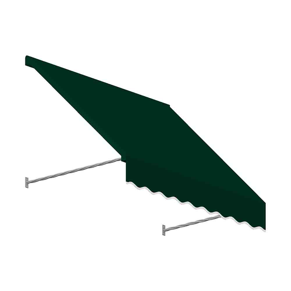 SANT33-US-8F 8.38 ft. Santa Fe Twisted Rope Arm Window & Entry Awning, Forest Green - 44 x 36 in.