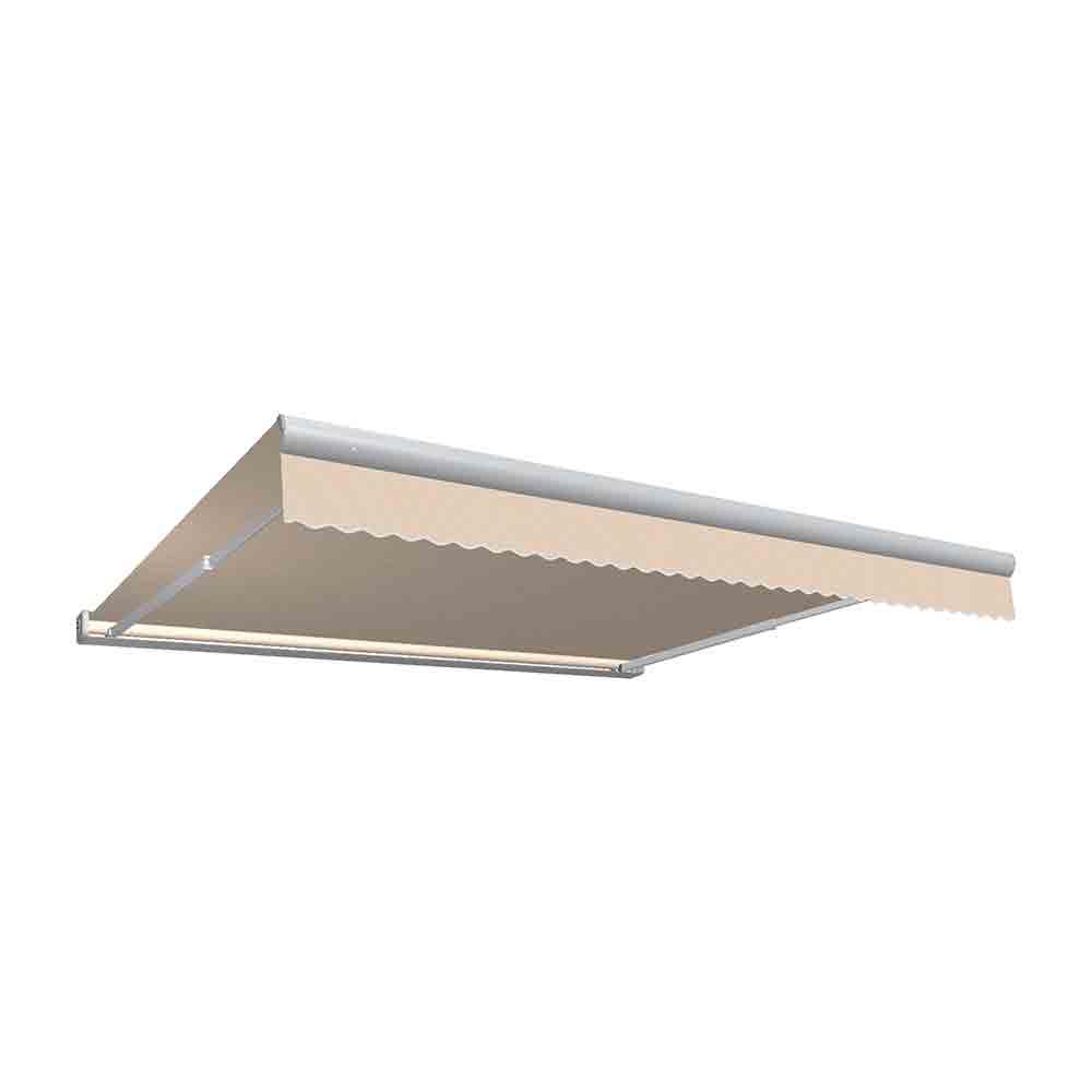 8 ft. Key West Full Cassette Manual Retractable Awning, Linen Pinstripe - 84 in.