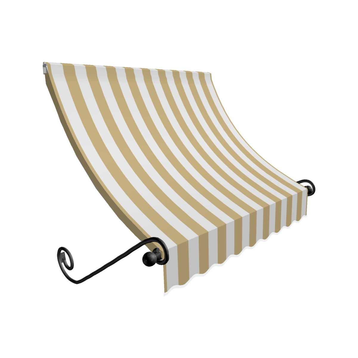 4.38 ft. Charleston Window & Entry Awning, Linen & White - 18 x 36 in.