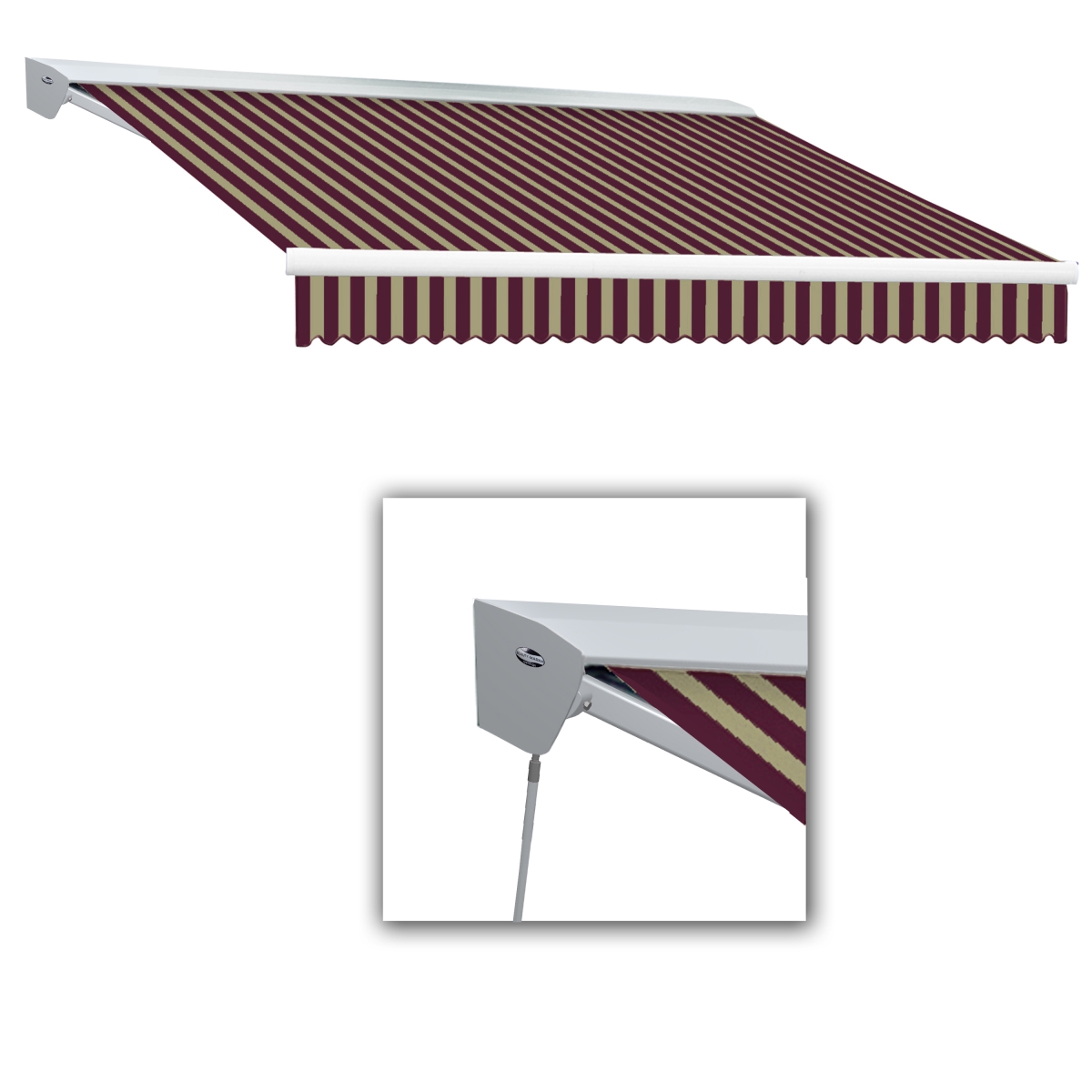 10 ft. Destin with Hood Manual Retractable Awning, Bright Blue - 96 in.