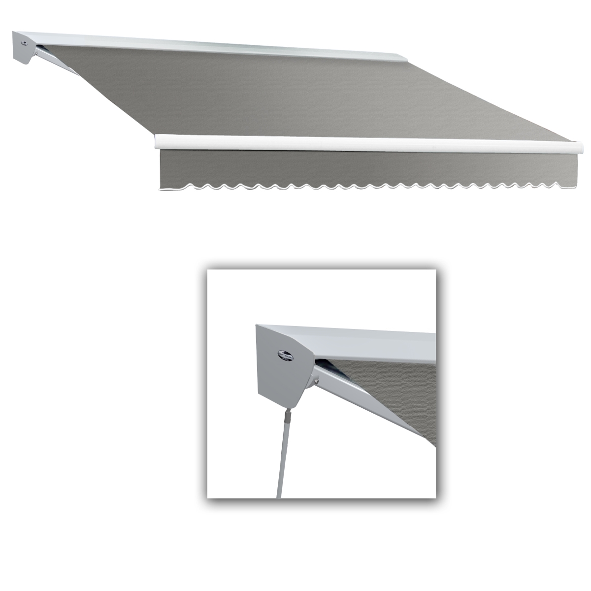10 ft. Destin with Hood Manual Retractable Awning, Gray - 96 in.