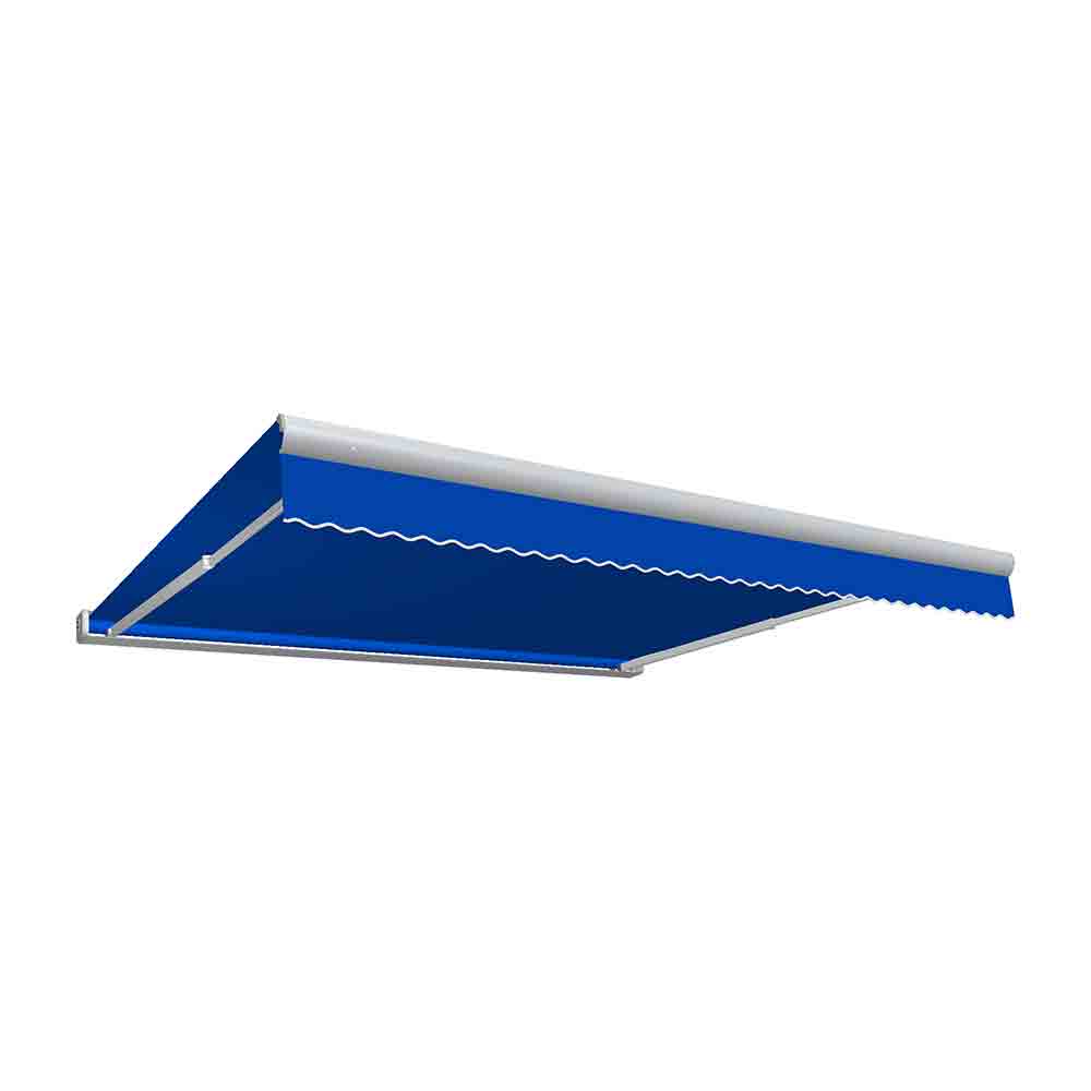 KWR12-US-BB 12 ft. Key West Full Cassette Right Motor Retractable Awning, Bright Blue - 120 in.