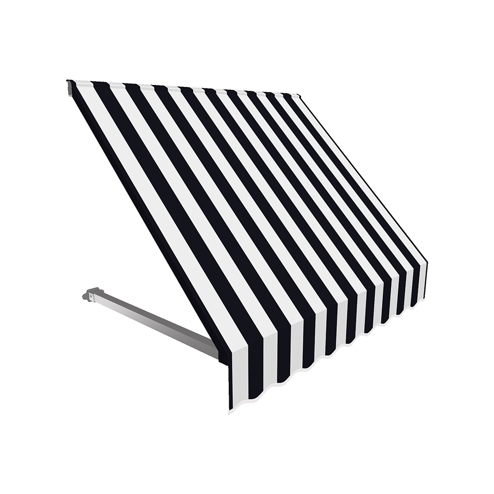 3.38 ft. Dallas Retro Window & Entry Awning, Black & White - 44 x 24 in.