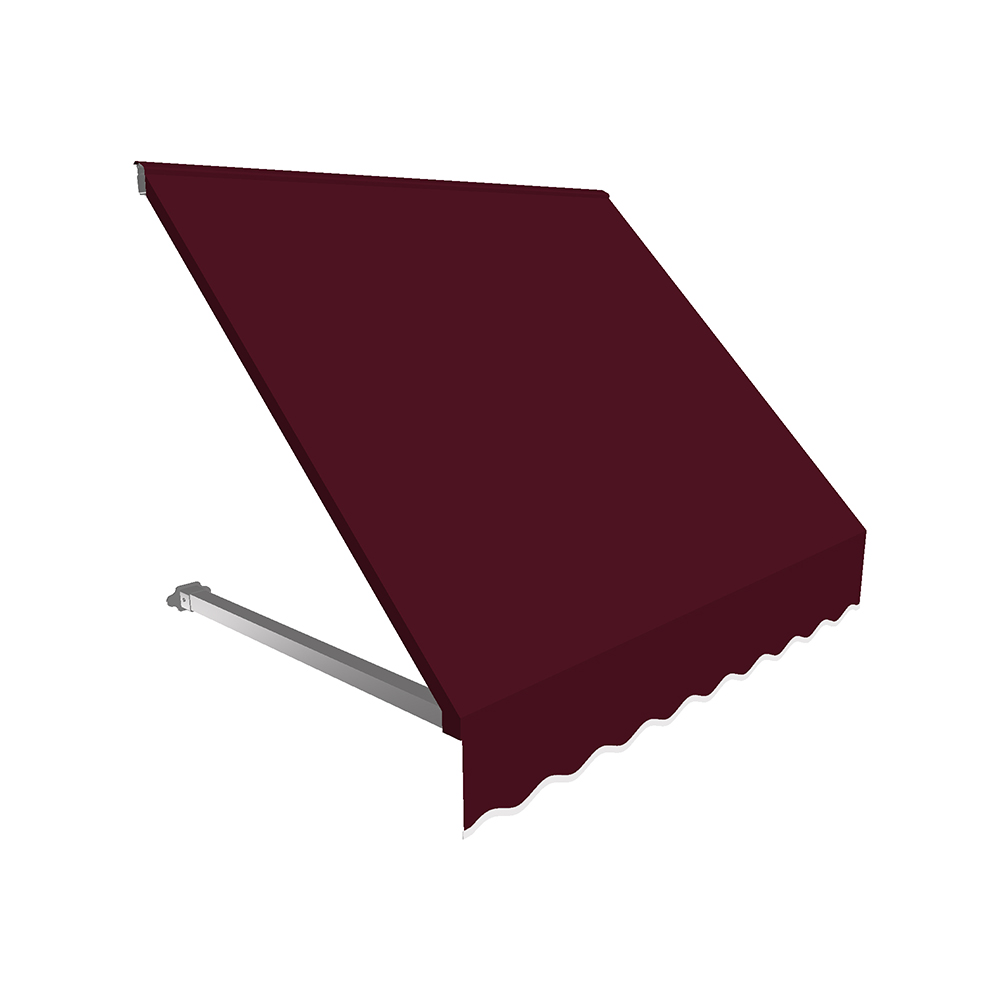 3.38 ft. Dallas Retro Window & Entry Awning, Burgundy - 24 x 36 in.