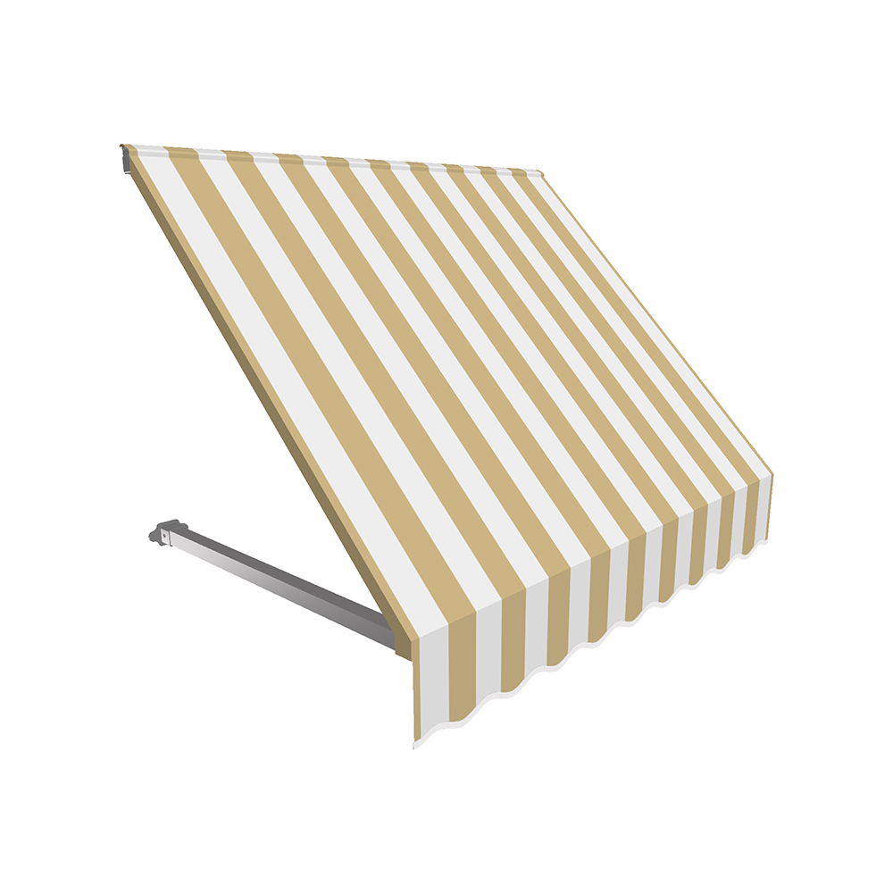 3.38 ft. Dallas Retro Window & Entry Awning, Linen & White - 24 x 42 in.