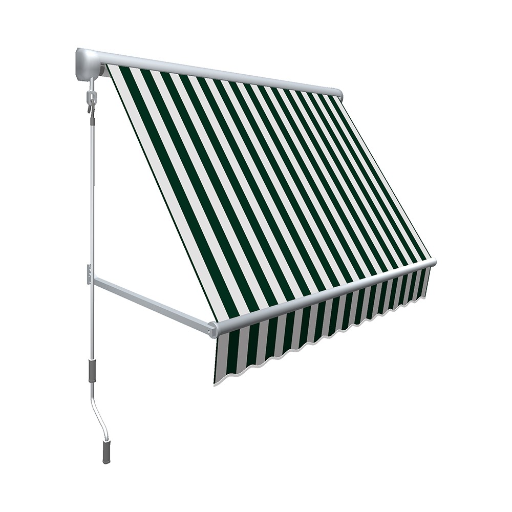 4 ft. Mesa Window Retractable Awning, Forest Green & White - 24 x 24 in.