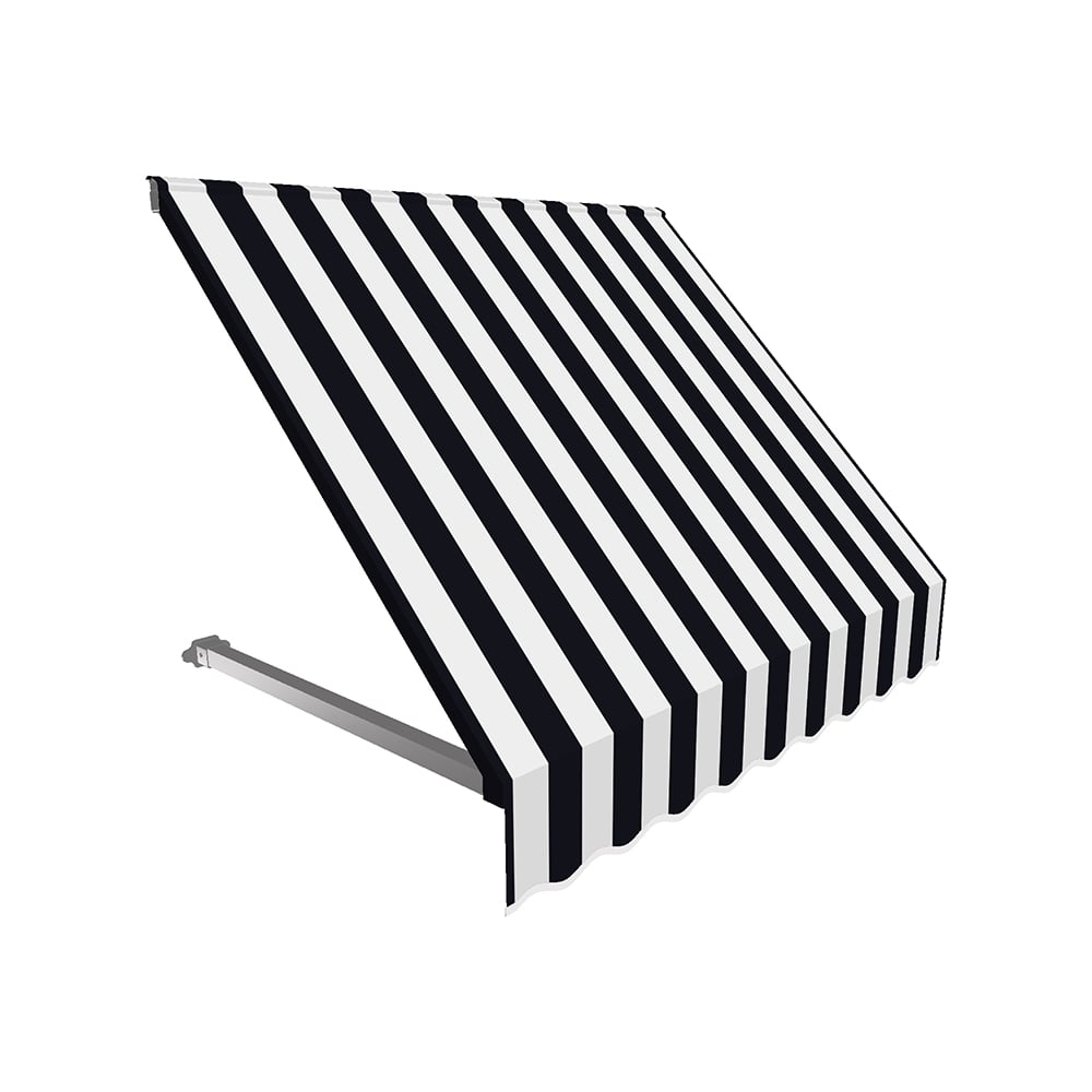 4.38 ft. Dallas Retro Window & Entry Awning, Black & White - 31 x 24 in.