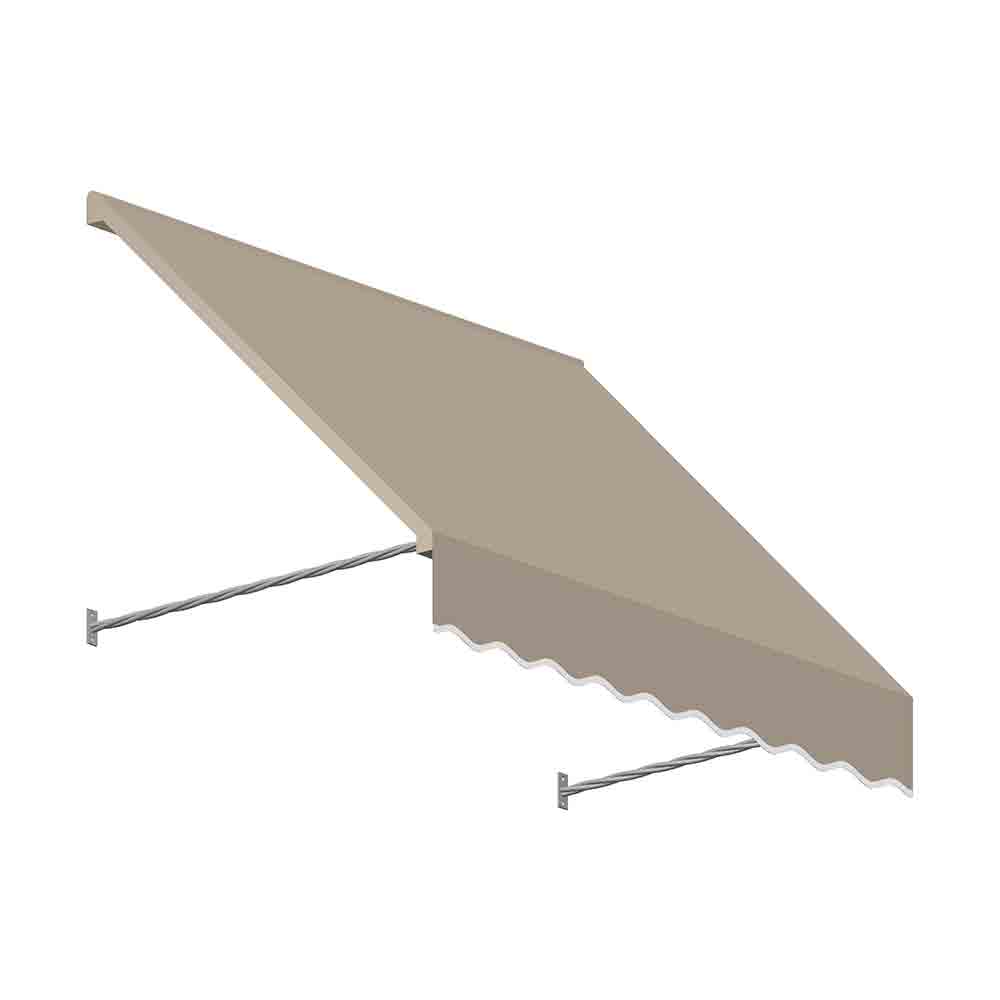 4.38 ft. Santa Fe Twisted Rope Arm Window & Entry Awning, Linen - 44 x 36 in.