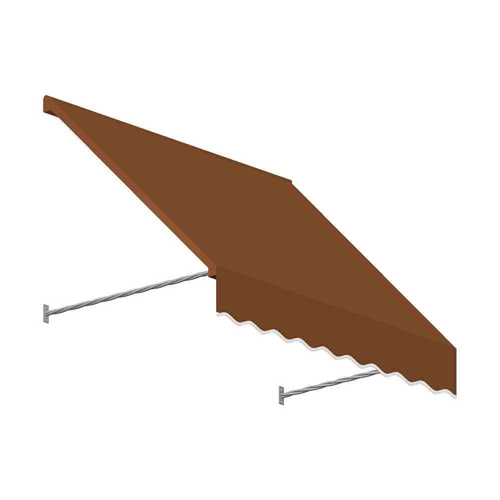 SANT33-US-4TER 4.38 ft. Santa Fe Twisted Rope Arm Window & Entry Awning, Terra Cotta - 44 x 36 in.