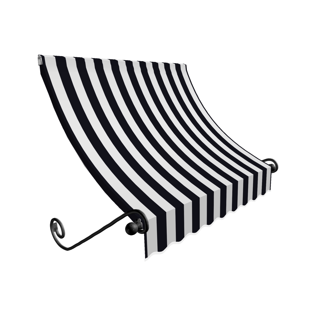 5.38 ft. Charleston Window & Entry Awning, Black & White - 44 x 36 in.