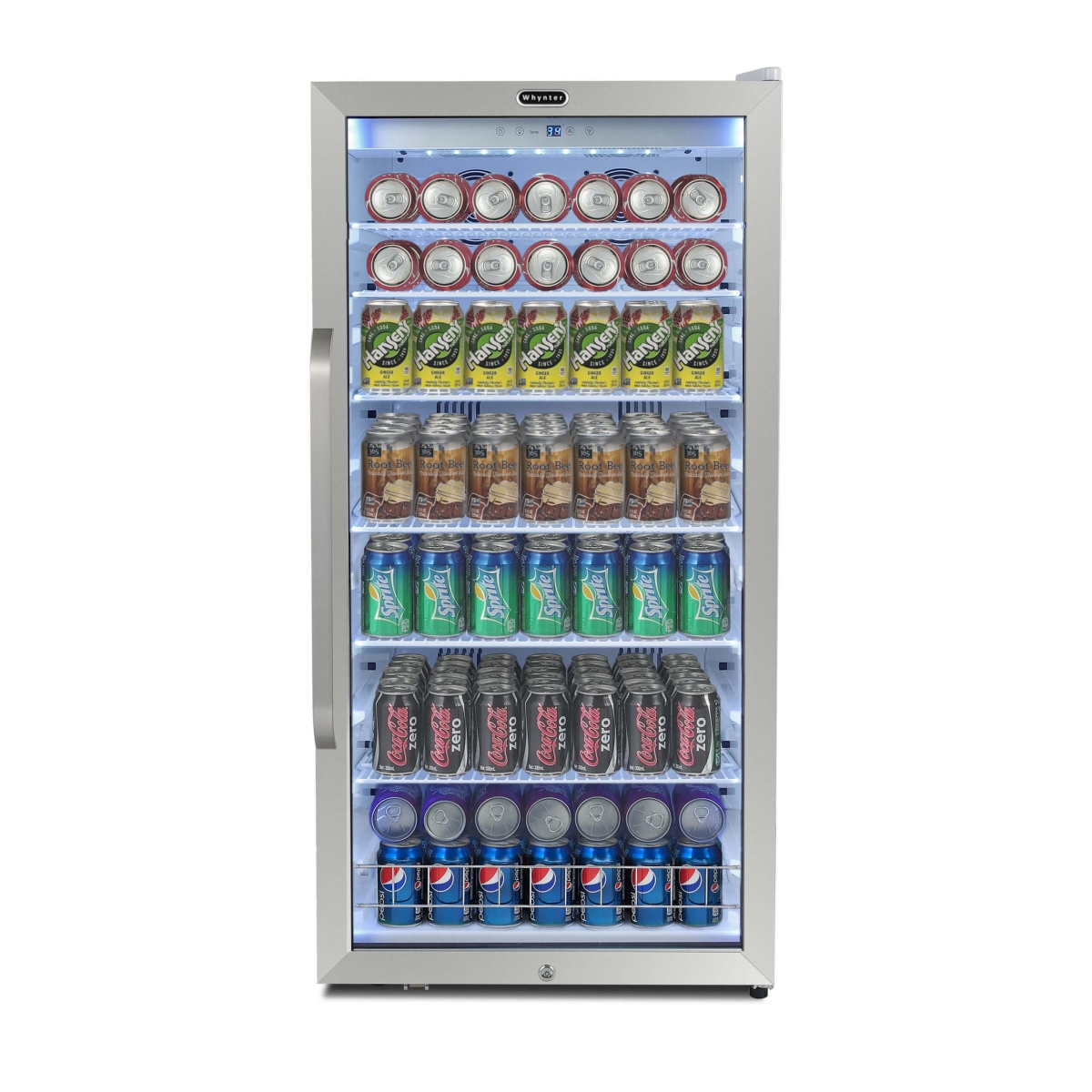 Picture of Whynter CBM-1060XLW 10.6 cu. ft. Freestanding Stainless Steel Commercial Beverage Merchandiser with Superlit Door & Lock, White