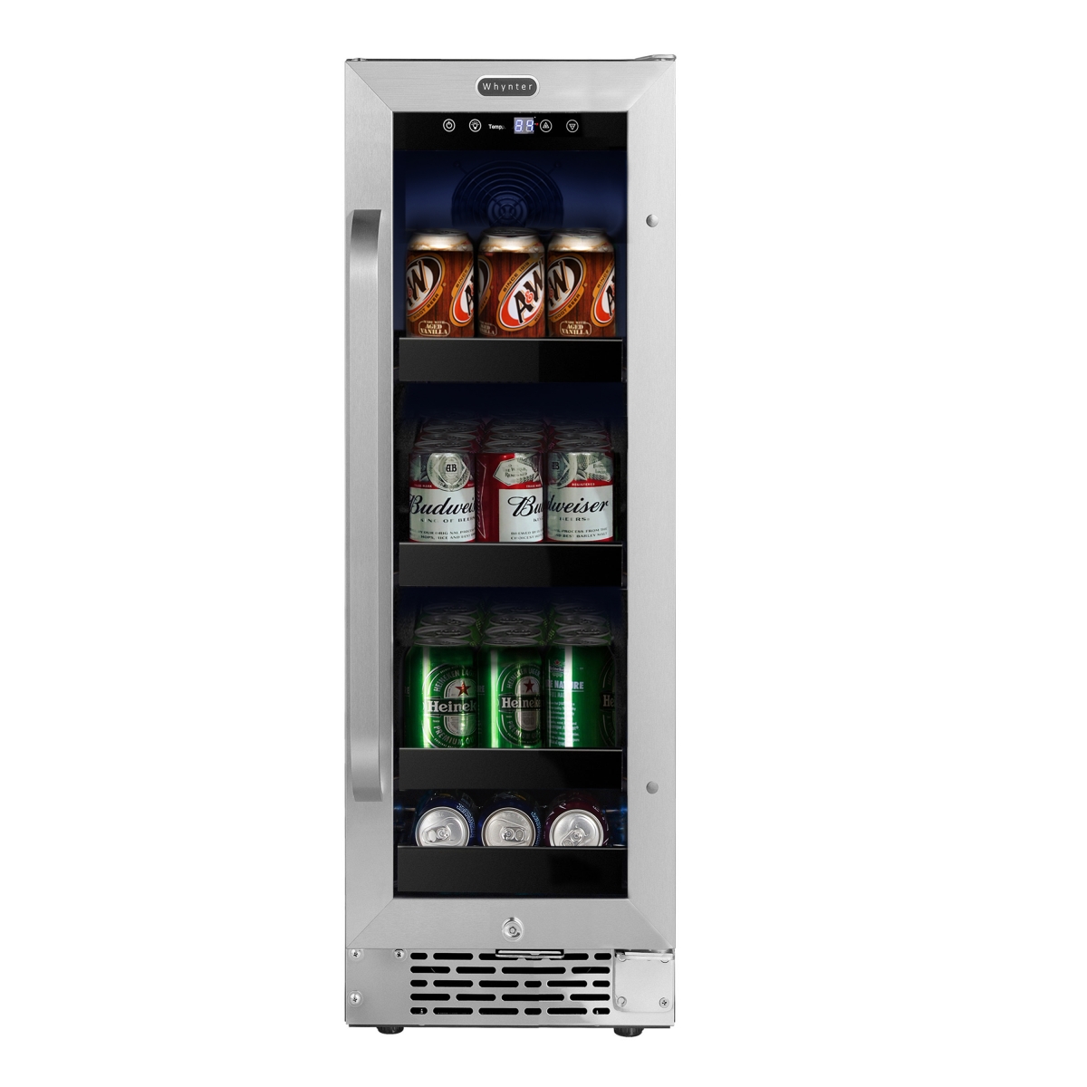 Picture of Whynter BBR-638SB 12 in. Built-In 60 Can Undercounter Stainless Steel Beverage Refrigerator with Reversible Door, Digital Control, Lock & Carbon Filter