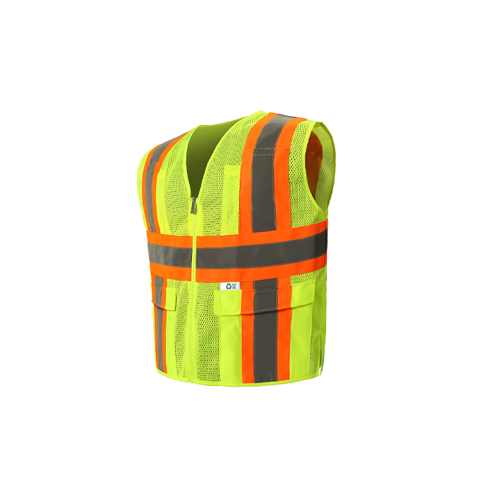 Recycled Contrast High-Viz Vest, Lime - 5XL