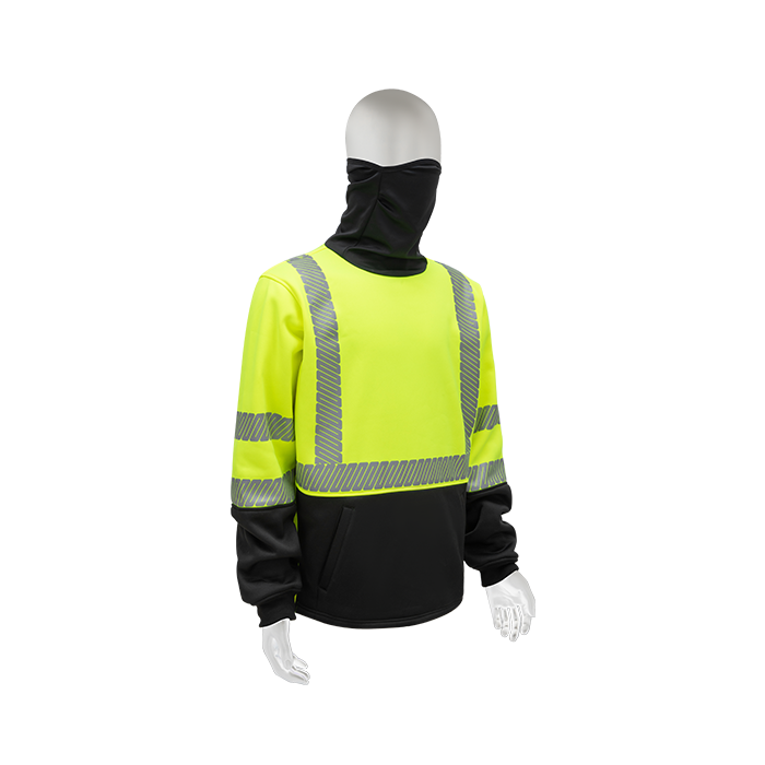 Snood Sweatshirt, Medium, Lime/Black, Class 3