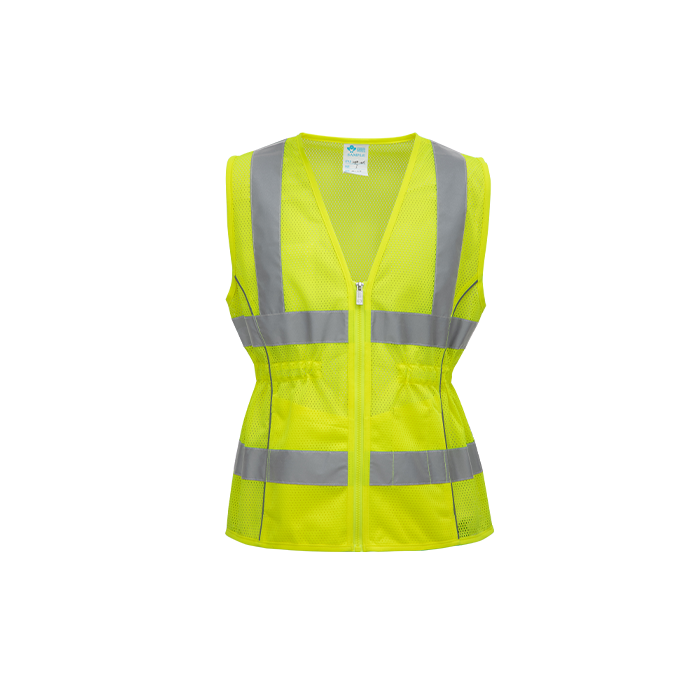 Hi-Vis Fitted Safety Vest M Class 2 U Back, ,Zipper 2 Pockets