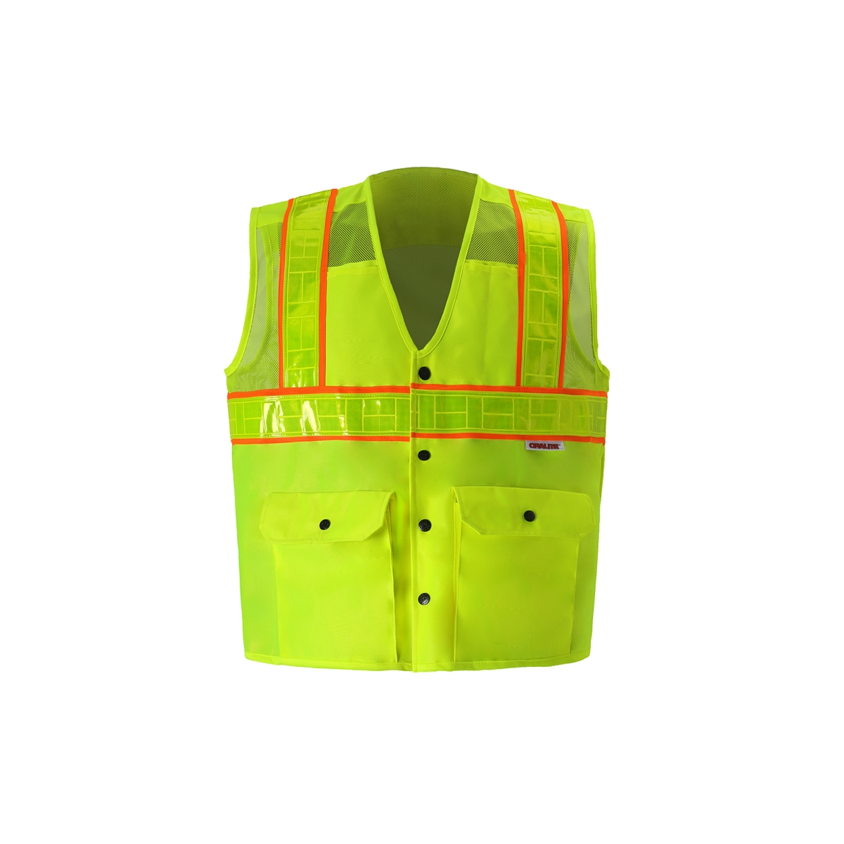 Class 2 Snap Front Oralite High-Viz Vest, Lime - 5XL