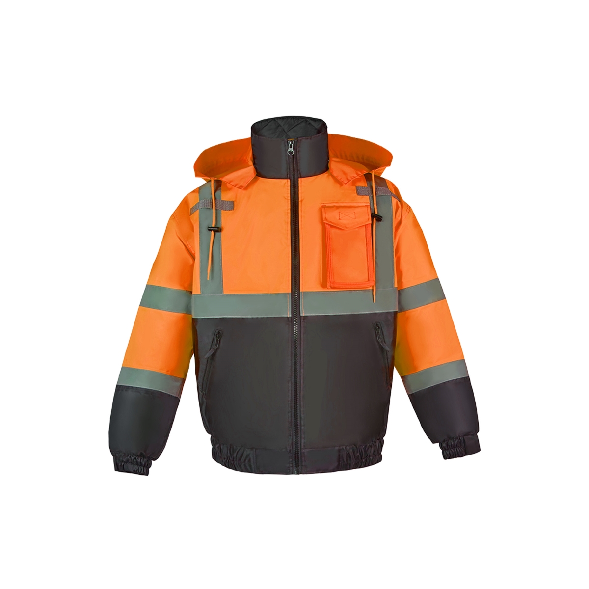 Hi-Viz Class 3 Light Weight Bomber Jacket, Orange - Medium