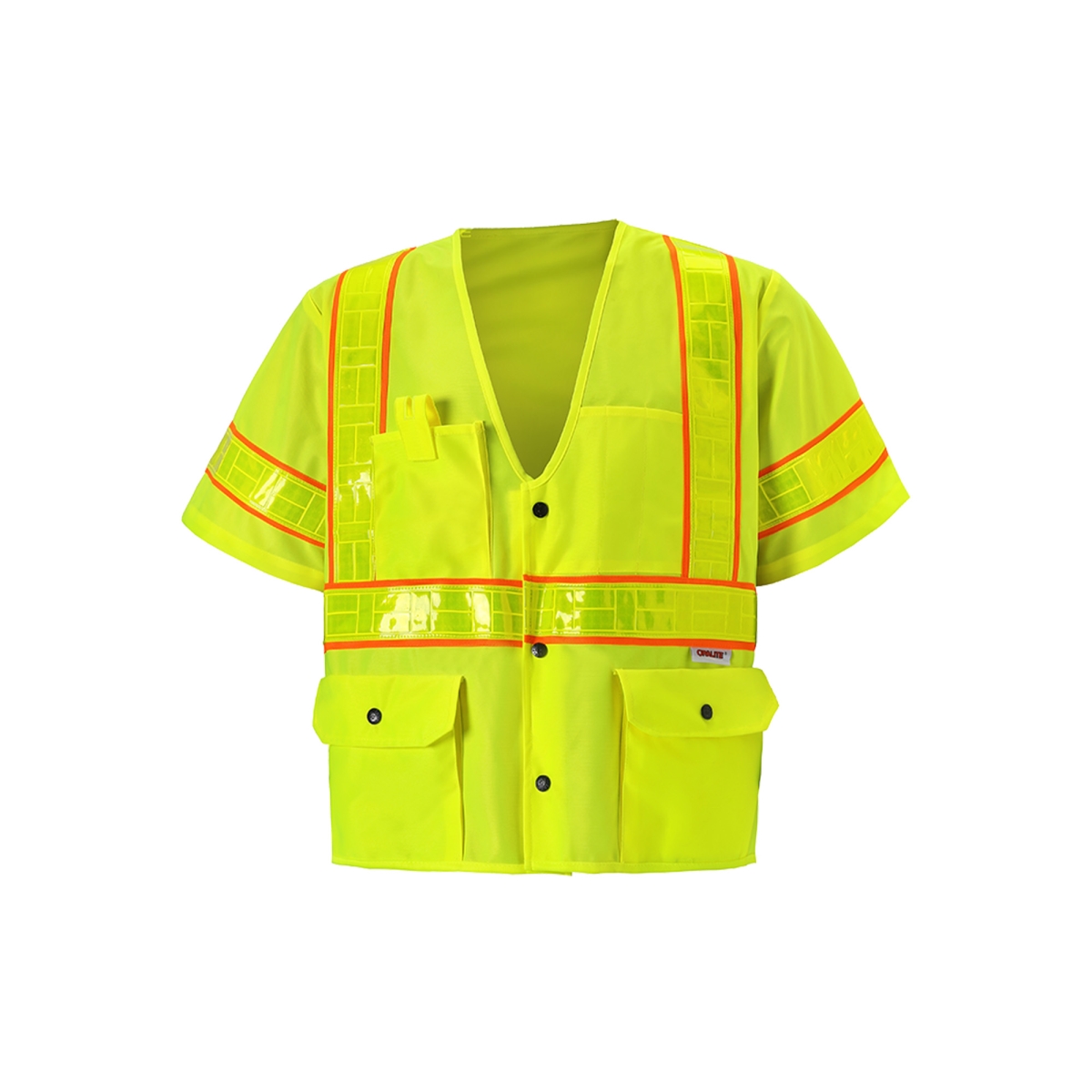 Class 3 Zipper Front Oralite High-Viz Vest, Lime - Large