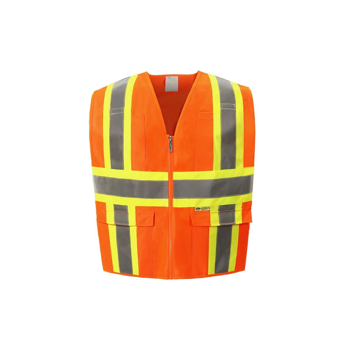 Class 2 Contrast Hi-Vis Vest, Orange - Medium
