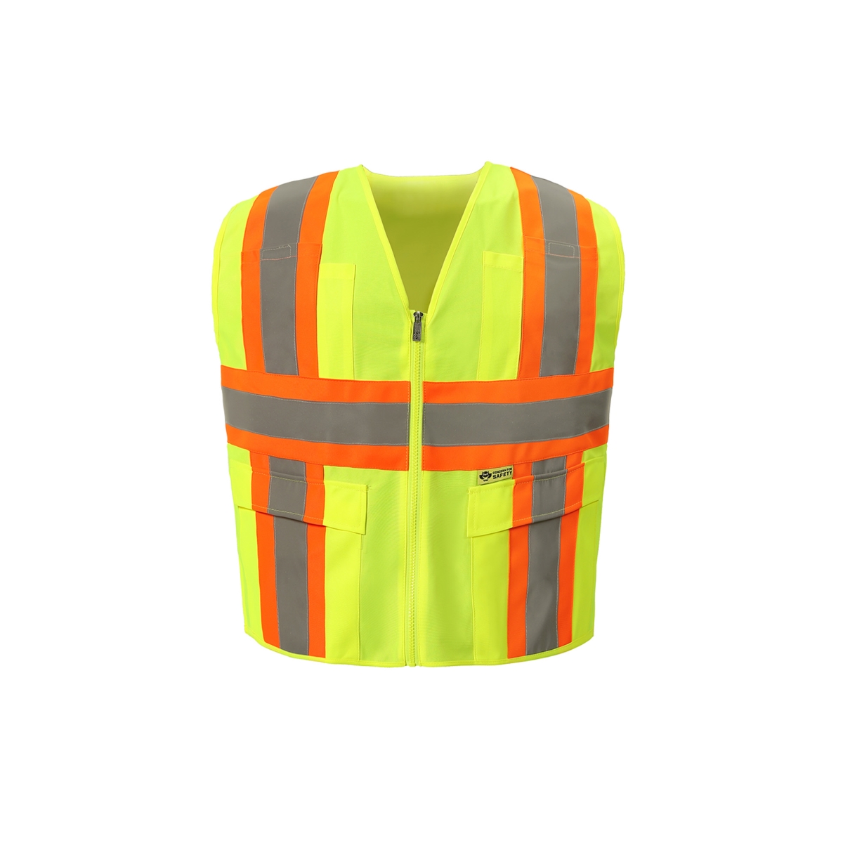 Class 2 Contrast Hi-Vis Vest, Lime - 4XL
