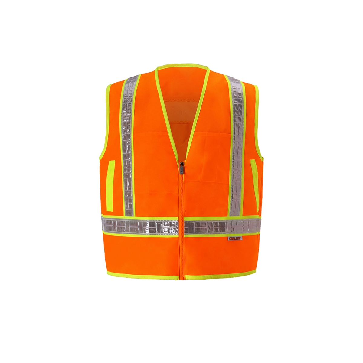 Class 2 Zipper Front Oralite High-Viz Vest, Orange - 4XL