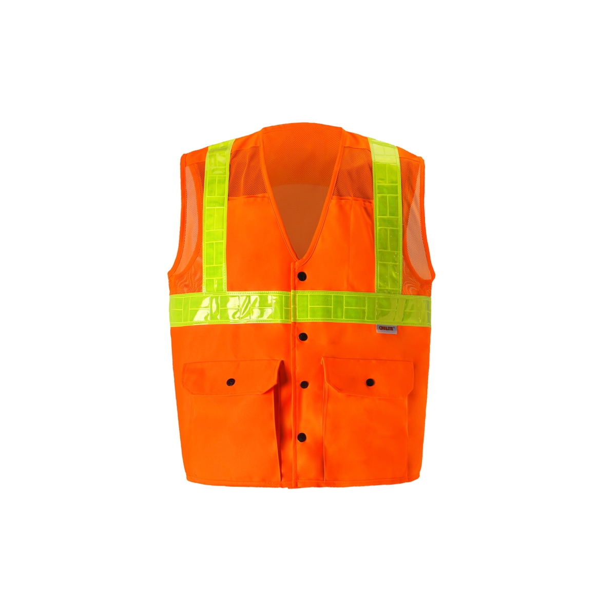 Class 2 Snap Front Oralite High-Viz Vest, Orange - Large