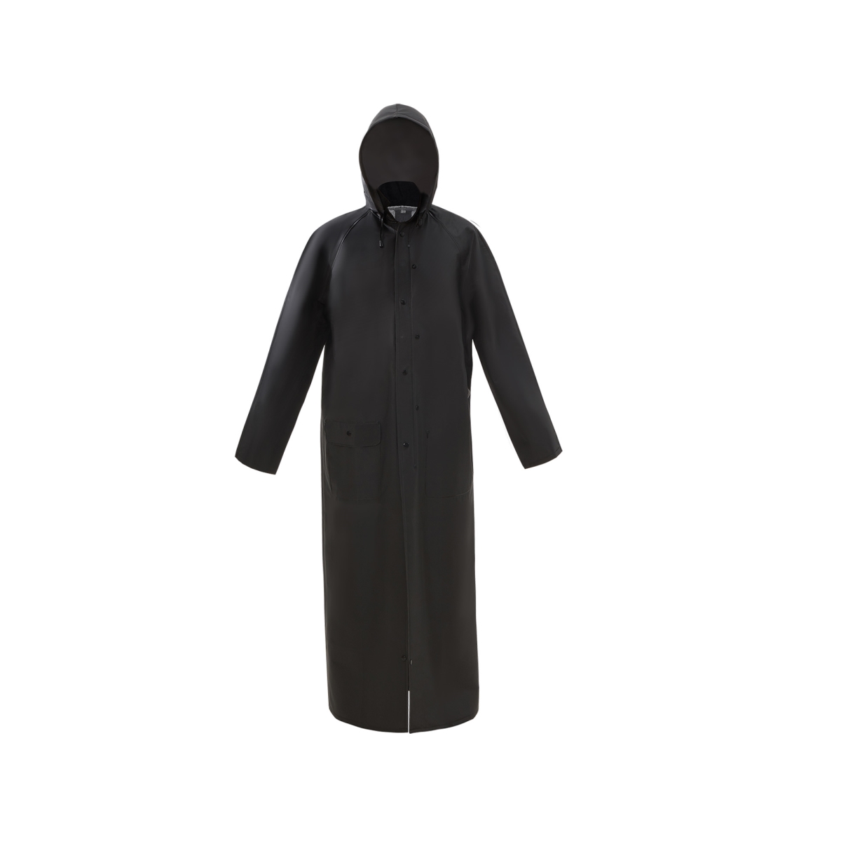 Long Riding Rain Coat, Black - 2XL