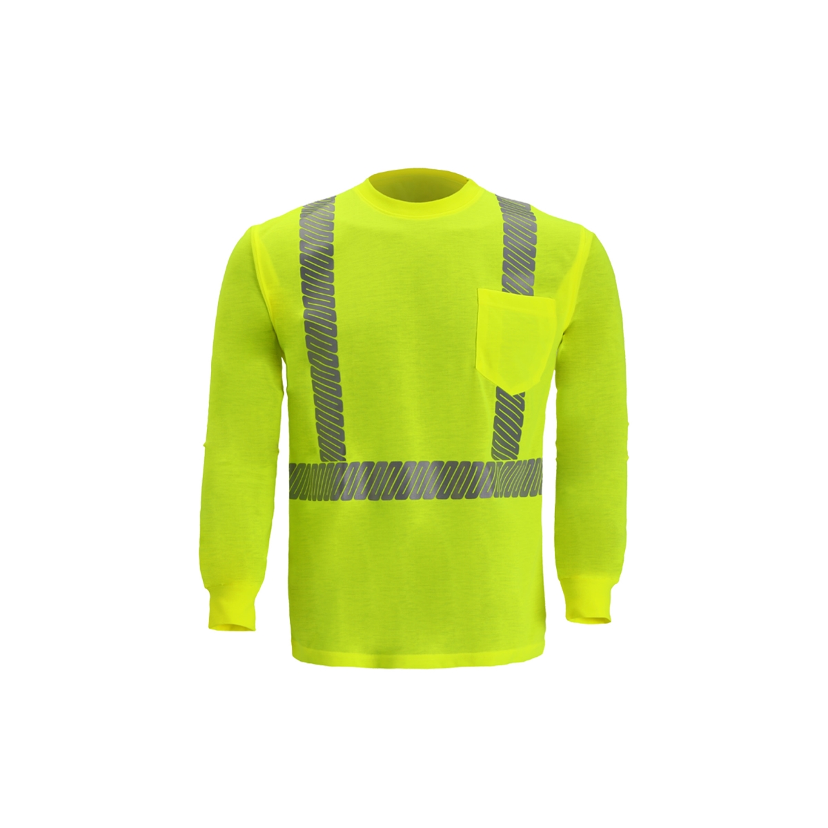 Class 2 High-Viz Long Sleeve Jersey T-Shirt, Lime - Small