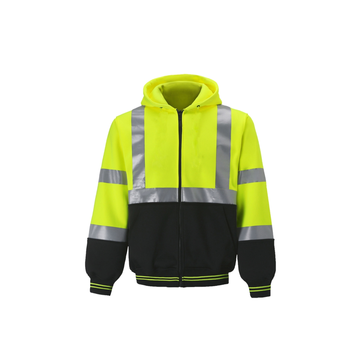 Class 3 Two Tone Hoodie Sweatshirt, Lime - 2XL