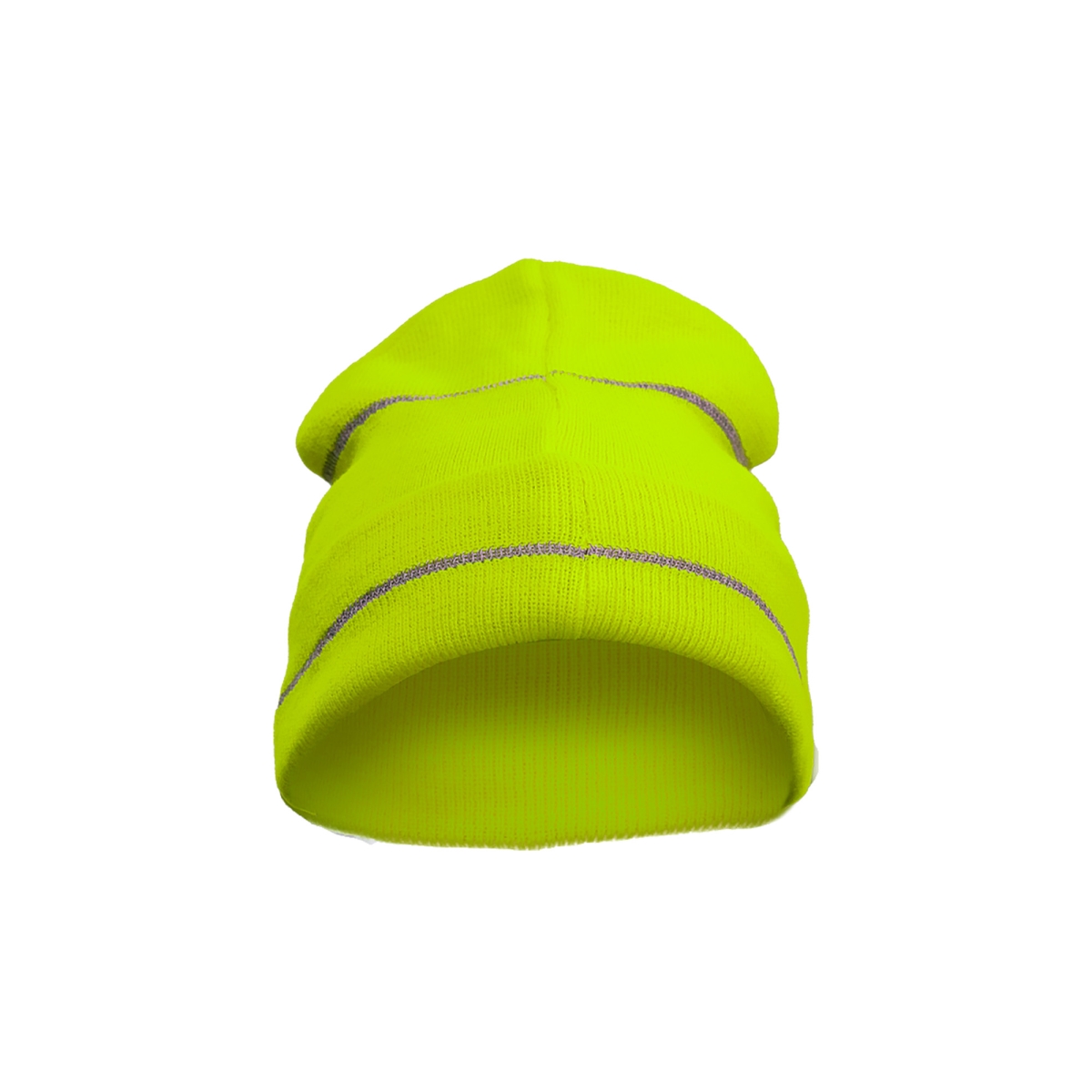 Picture of 2W International KCL-12R High-Viz Knitted Cap with Reflective Stripes&#44; Lime