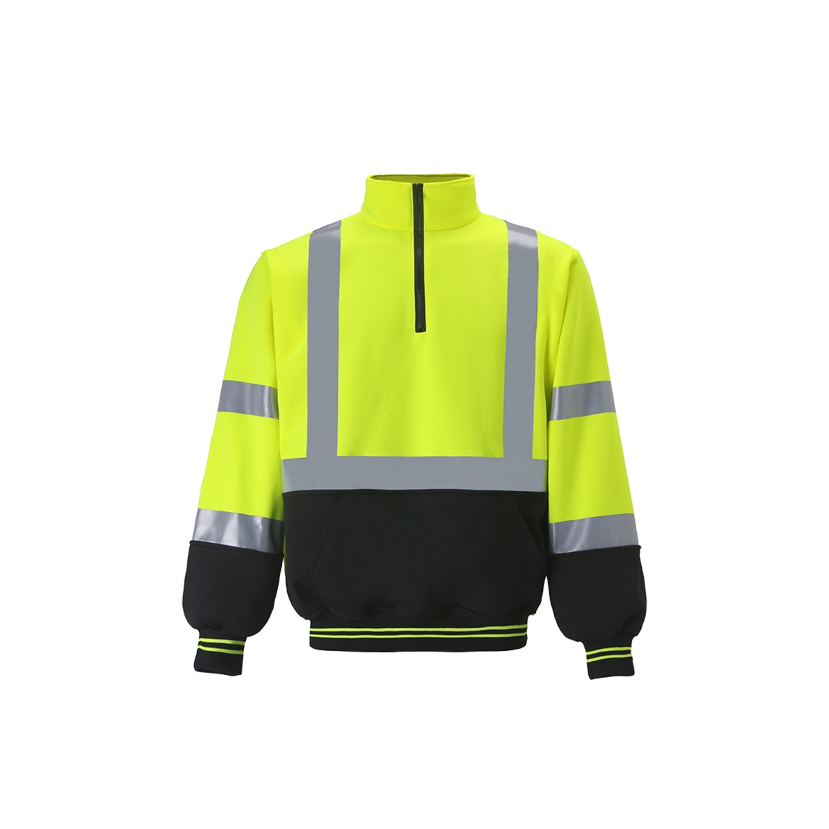 Class 3 Two Tone Quarter Zip Sweatshirt, Lime - Small