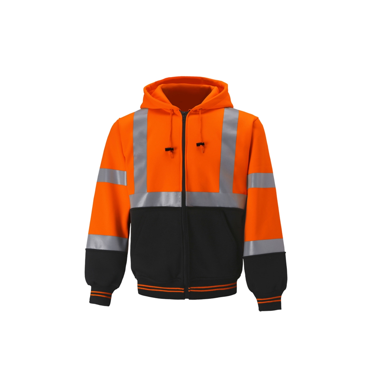 Class 3 Two Tone Hoodie Sweatshirt, Orange - 5XL