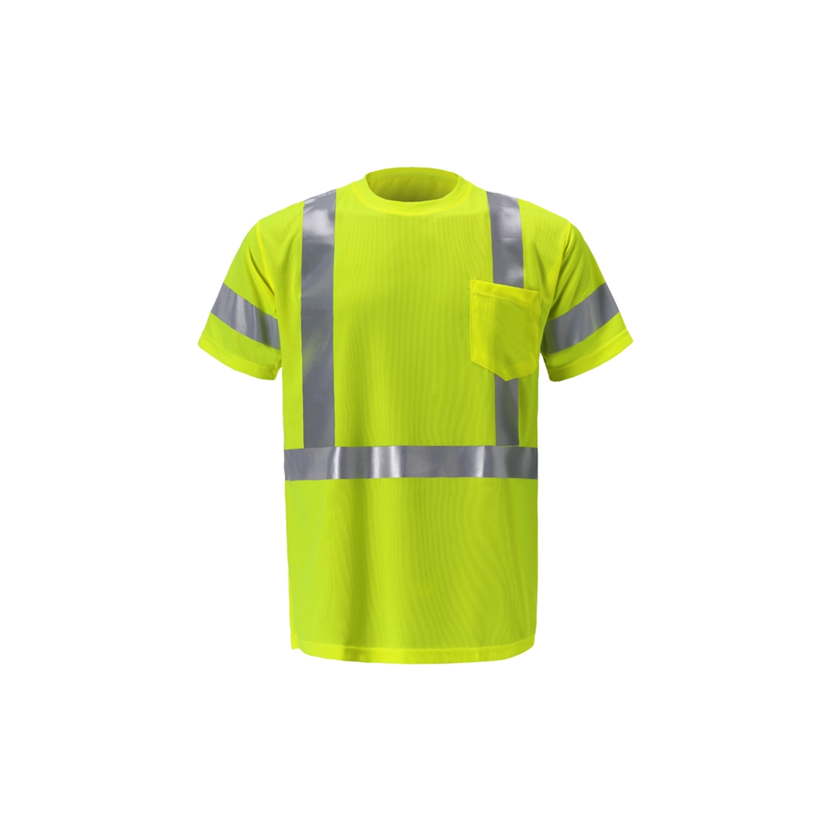 High-Viz Class 3 Short Sleeve Birdseye T-Shirt, Lime - Small