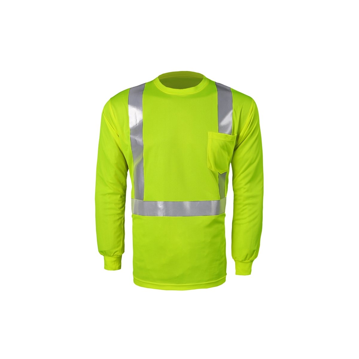 Class 2 High-Viz Long Sleeve Birdseye T-Shirt, Lime - 5XL