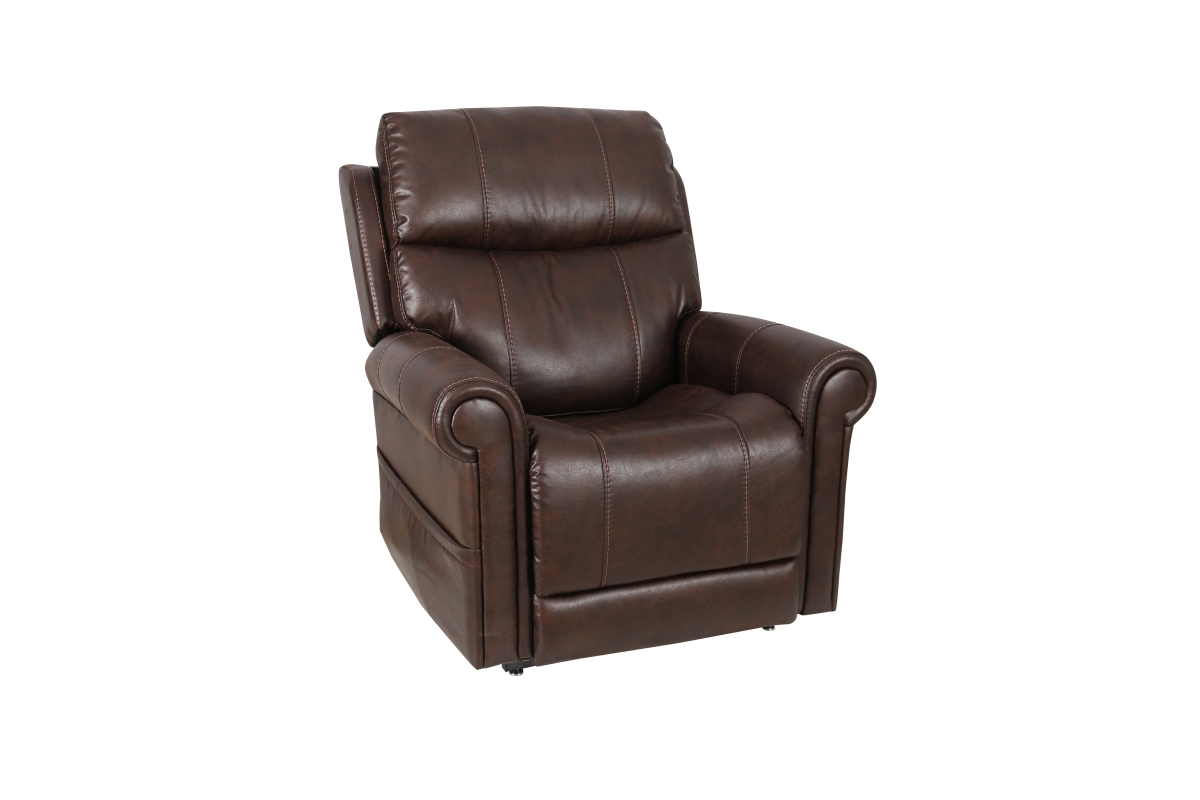 Dual Motor Lift Lay-Flat Recliner with Power Headrest, Walnut
