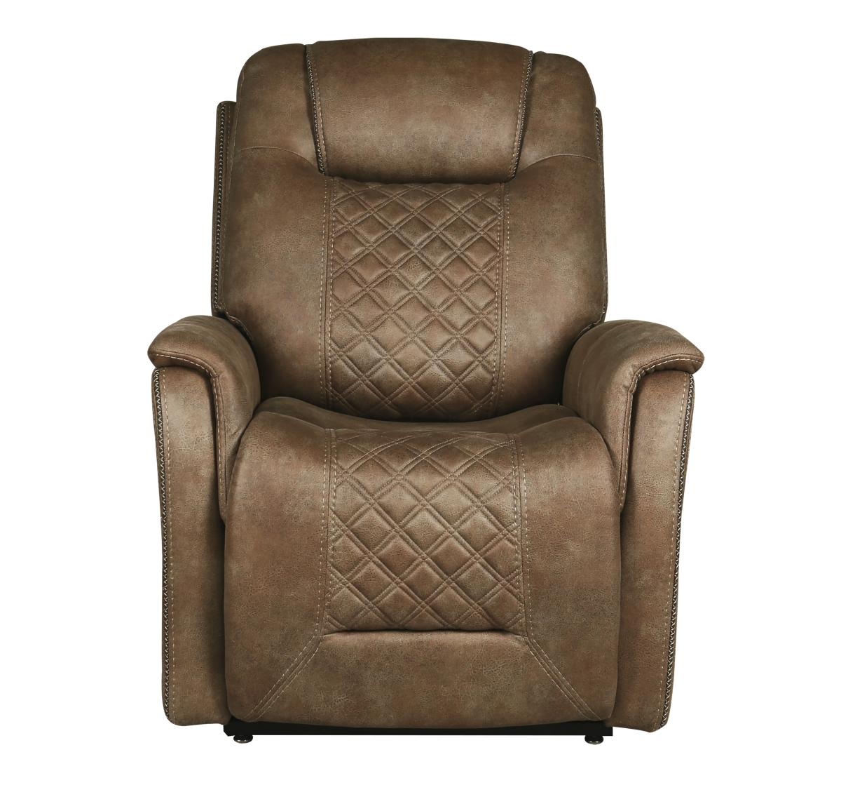 Single Motor Lay-Flat Lift Recliner with Power Headrest & 3 Zone Heating, Brown